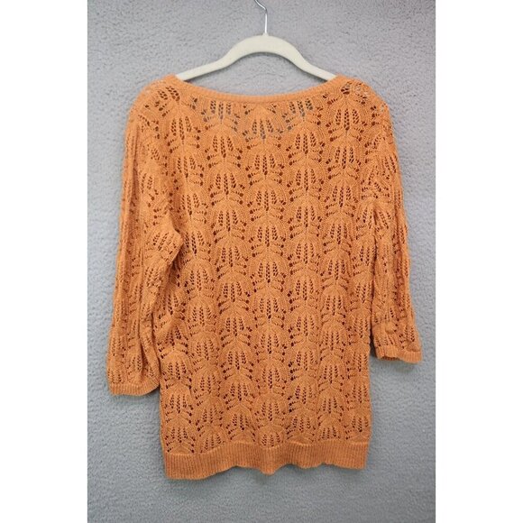 J.Jill Open Knit Sweater-Size Medium-Beachy-Open Knit-Sheer - Picture 9 of 11